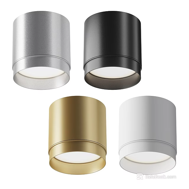 Modern Silver Black Gold White Downlights with Stylish Design for Interior Lighting 3d model 