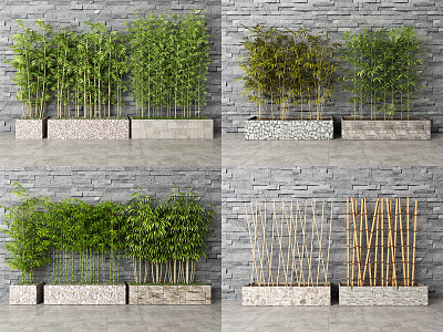 Modern bamboo 3d model