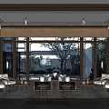 Serene Lounge Area Featuring Wooden Walls Large Windows And Outdoor Greenery With Sofas Coffee Tables