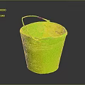 Vintage Rustic Old Metal Bucket With Weathered Texture And Metal Handle
