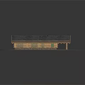 Wooden Residential House Featuring Sloped Tile Roof Chimney and Front Porch Columns on Green Lawn