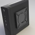 Sleek Black Desktop PC Case With Ventilation Grilles And Front Panel Ports 3d model