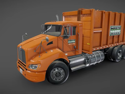 Orange Heavy Duty Dump Truck For Commercial Construction Use With Company Logo Design 3d model