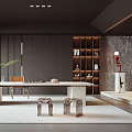 Modern Tea Room Interior Design With Wooden Furniture Tea Sets And Cozy Seats