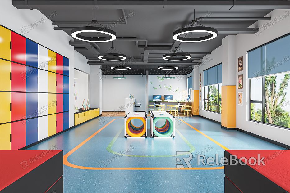 Modern Physical Fitness Center Children's Physical Fitness Training Room Children's Physical Fitness Sports Center Children's Education and Training Institutions Physical Fitness Training Classroom model