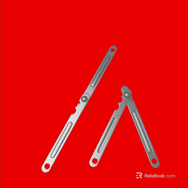 Two Silver Metal Folding Tools With Red Background And Sharp Blades 3d model 