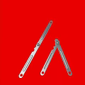 Two Silver Metal Folding Tools With Red Background And Sharp Blades