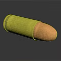 Shiny Metallic Bullet With Golden Copper Finish On Dark Reflective Surface