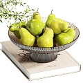 Fruit Plate Fruit Vase Jewelry Ornaments Combination Fruit Plate Jewelry Green Plant Ornaments Vase Floral Fruit Apple Pear 3d model