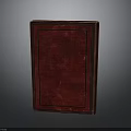 Red Hardcover Book With Classic Dark Border And Textured Cover On Reflective Surface