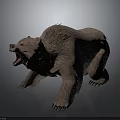 Roaring Brown Bear 3D Model With Detailed Fur And Aggressive Pose 3d model