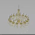 Modern Golden Chandelier Interior Design With Decorative Bulbs And Elegant Style