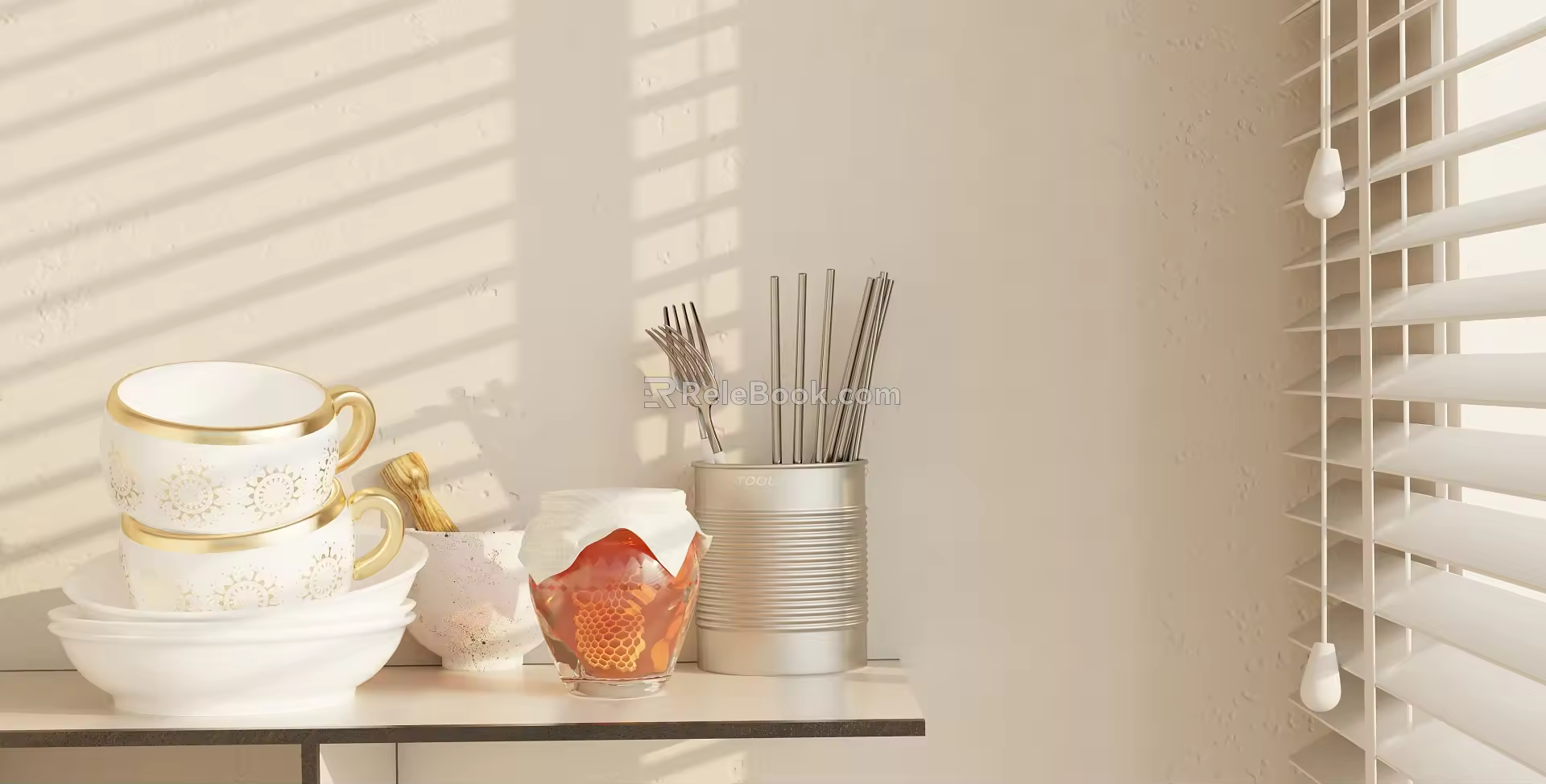 Modern Tableware Ornament Combination 3d model