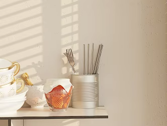 Modern Tableware Ornament Combination 3d model