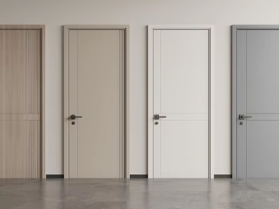 Modern Hinged Doors with Various Colors and Panel Designs for Home Interior 3d model