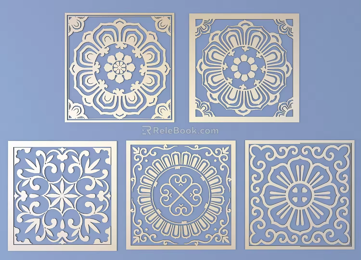 New Chinese style carved ancient pattern 3d model