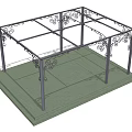 Elegant Iron Pergola With Decorative Scrolls Outdoor Garden Frame Structure Design 3d model