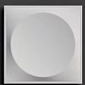 Minimalist White Circle Design In Square Frame On Gray Background 3d model