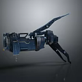 Futuristic Dark Blue Mechanical Weapon With Sharp Claw Arm And Detailed Structure 3d model