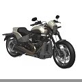 Classic Cruiser Motorcycle In White And Black With Leather Seat Chrome Exhaust And Red Rims