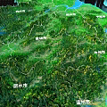 3D Geographical Map Visualization With Mountainous Terrain Rivers And Place Names