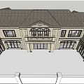 Bird's Eye View of Elegant Hall Interior With Staircase Sofas Coffee Tables and Columns