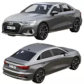 Audi Gray Sedan Car Featuring Stylish Front And Rear Exterior Design