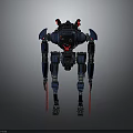 Mechanical Robot Character With Biological Creature In Sci Fi Design Setup
