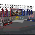 PUBG 2023 Spring Tournament Stage With Large Screen Red Blue Lights And Decorations