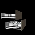 Organized Dinnerware Set Storage In Wooden Drawers With Neatly Arranged White Plates And Bowls