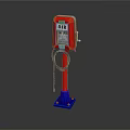 Red Charging Station With Display Screen Blue Base And Black Cable