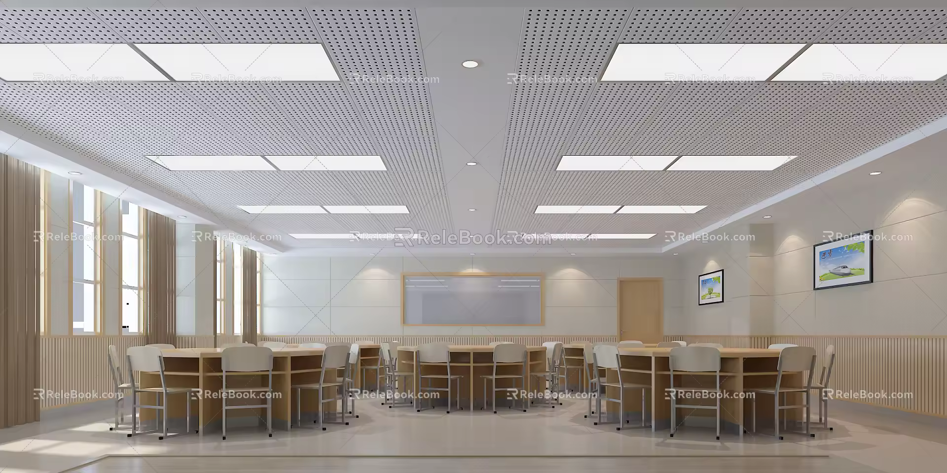 Modern Classroom School Recording Classroom 3d model