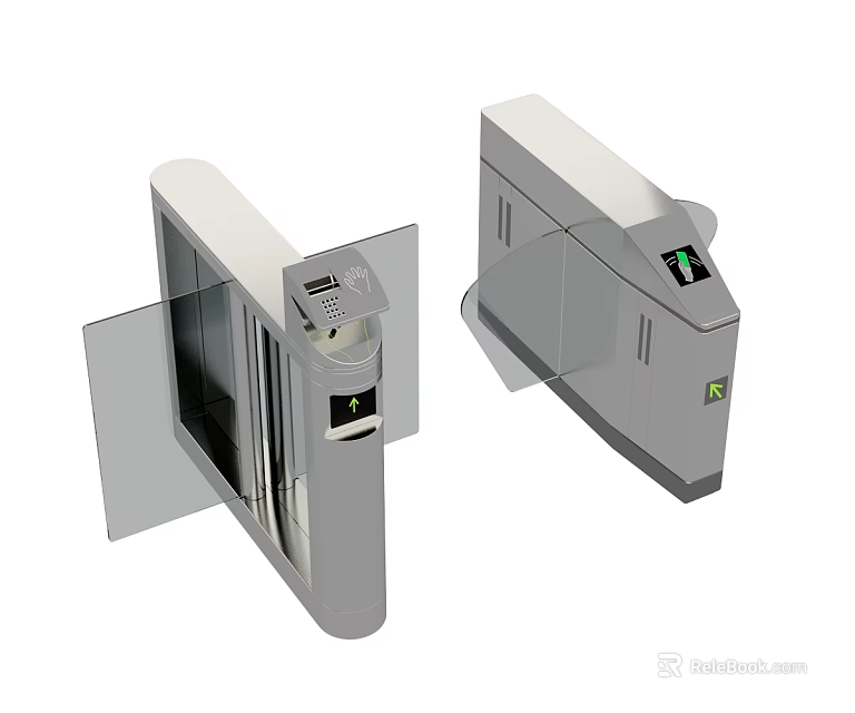 Modern Automatic Turnstile Public Facility For Security Access Control System 3d model 