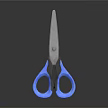 Durable Hardware Tool Scissors With Blue Handles And Metal Blades 3d model