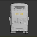 Gray Double Decker Bus Model With Transparent Windows And Modern Design
