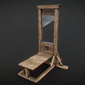 Antique Style Wooden Frame With Central Mirror Panel And Bottom Platform Stand