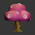 Cute Pink Blossom Tree With White Flowers Brown Trunk And Pink Petals On Green Grass