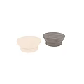 Modern Minimalist Coffee Table With Light And Dark Speckled Concrete Round Top Double Layer