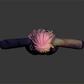3D Anime Style Character with Pink Hair in School Uniform Standing Pose and Detailed Clothing