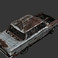 Abandoned cars. 3d model