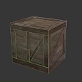 Wooden Cube Shaped Storage Box Furniture With Reinforced Wooden Strips And Natural Grain