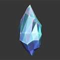 Geometric Blue Turquoise Gradient Polyhedral Decorative Ornament with Shiny Reflective Surface for Home Decor