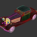 Elegant Vintage Classic Car With Curved Body Chrome Details And White Wall Tires