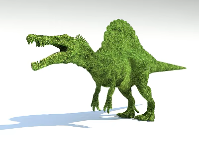 Dinosaur Shaped Green Bush Topiary Sculpture For Garden Decoration 3d model