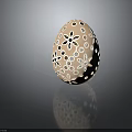 Pink Bird Egg With Intricate Cut Out Flower And Circle Patterns On Shell Design 3d model