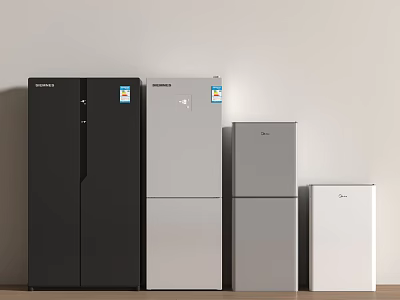Refrigerators And Freezers In Black Silver Grey White With Various Sizes 3d model