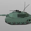 Modern Green Military Tank With Main Gun Antenna And Heavy Tracks Design