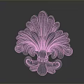 Intricate Fan Shaped Decorative Household Accessory With Curled Patterns And Ornate Design