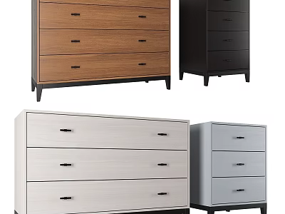Modern Wooden Chest of Drawers with Multiple Colors and Functional Storage Design 3d model
