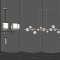 New Chinese style lamp combination chandelier 3d model